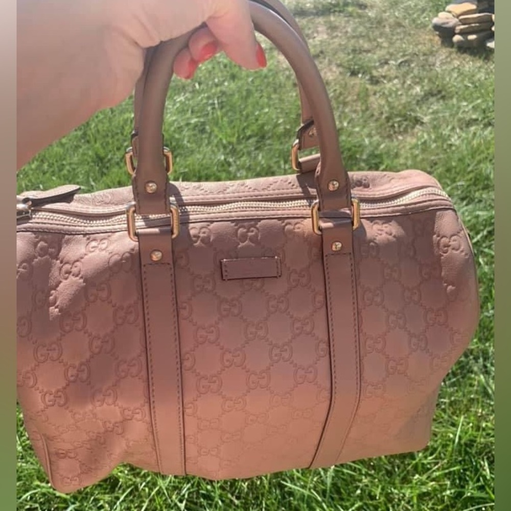 Pink Gucci Mocroguccissima Boston Bag
